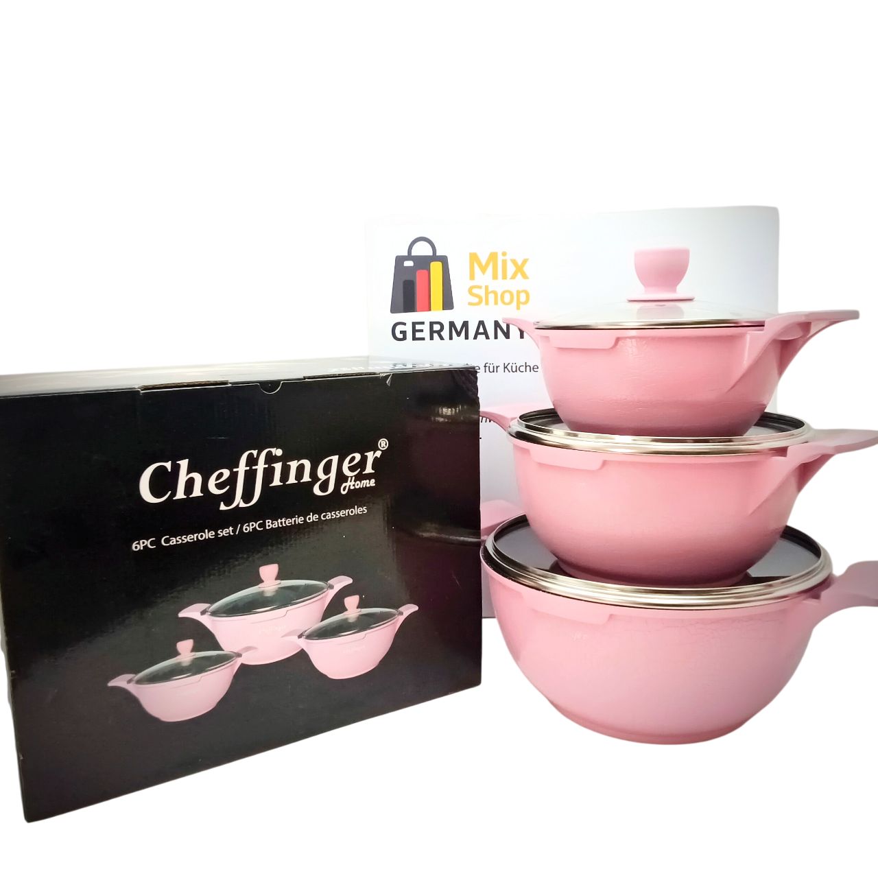 Kochtopf-Set 6-tlg (Ø20-28cm) mit Glasdeckeln – Crocodile Line