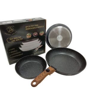 Pfannenset mit abnehmbarem Griff 4-tlg (Ø20-28 cm) antihaftbeschichtet & induktionsgeeignet