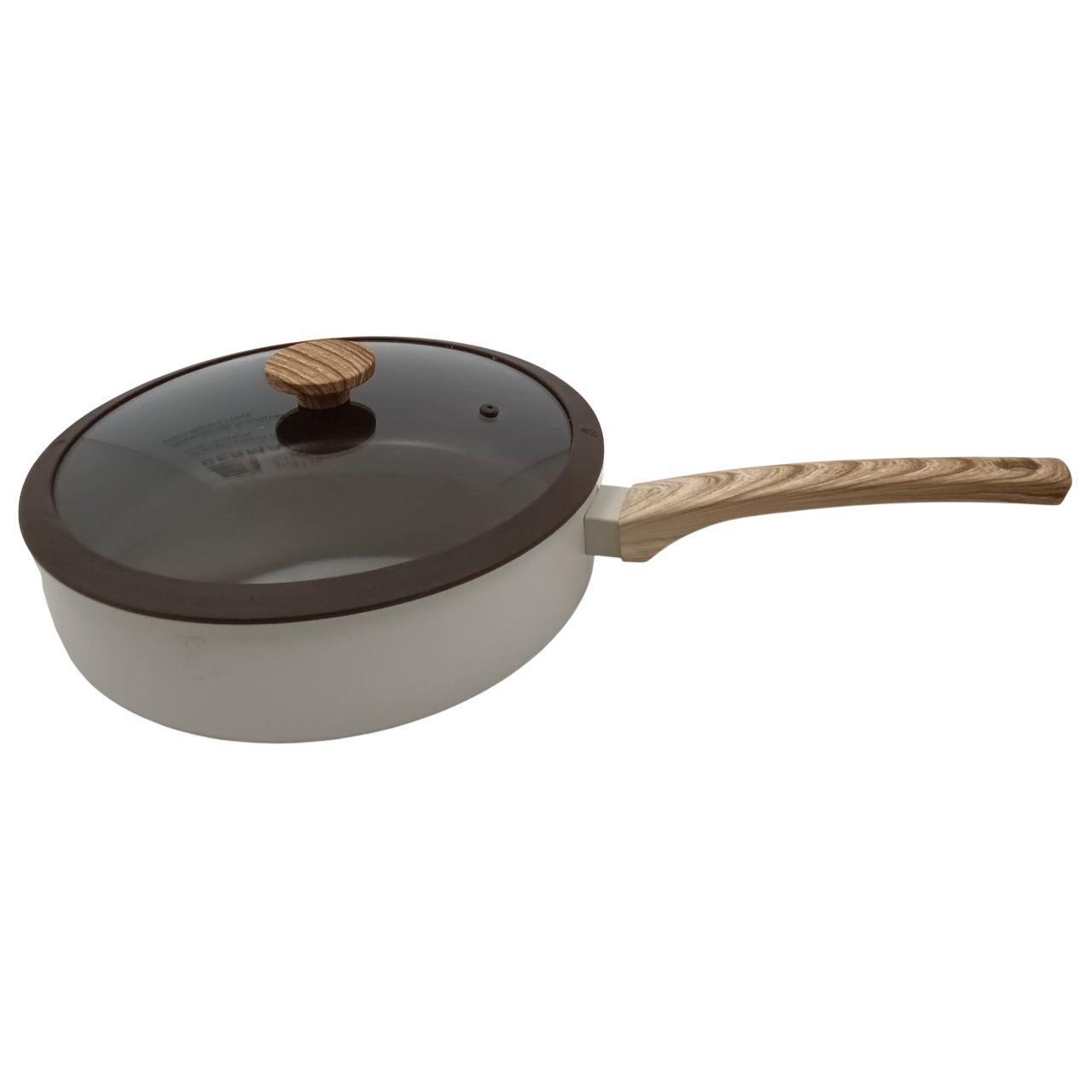 Tiefe Bratpfanne 2-tlg 28 cm mit Glasdeckel & Stay-Cool-Griff – Granit-Antihaftbeschichtung, induktionsgeeignet
